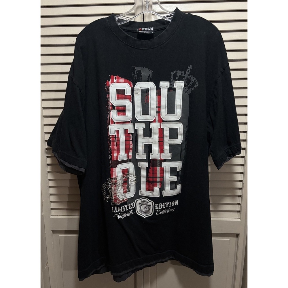 Vintage South Pole Graphic Limited Ed Short Sleeve T-Shirt Size 2XL Embroidery